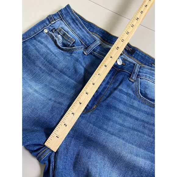 Judy Blue Womens Skinny Fit Distressed Mid Rise Ankle Jeans Size 31 Blue Denim - Picture 8 of 16